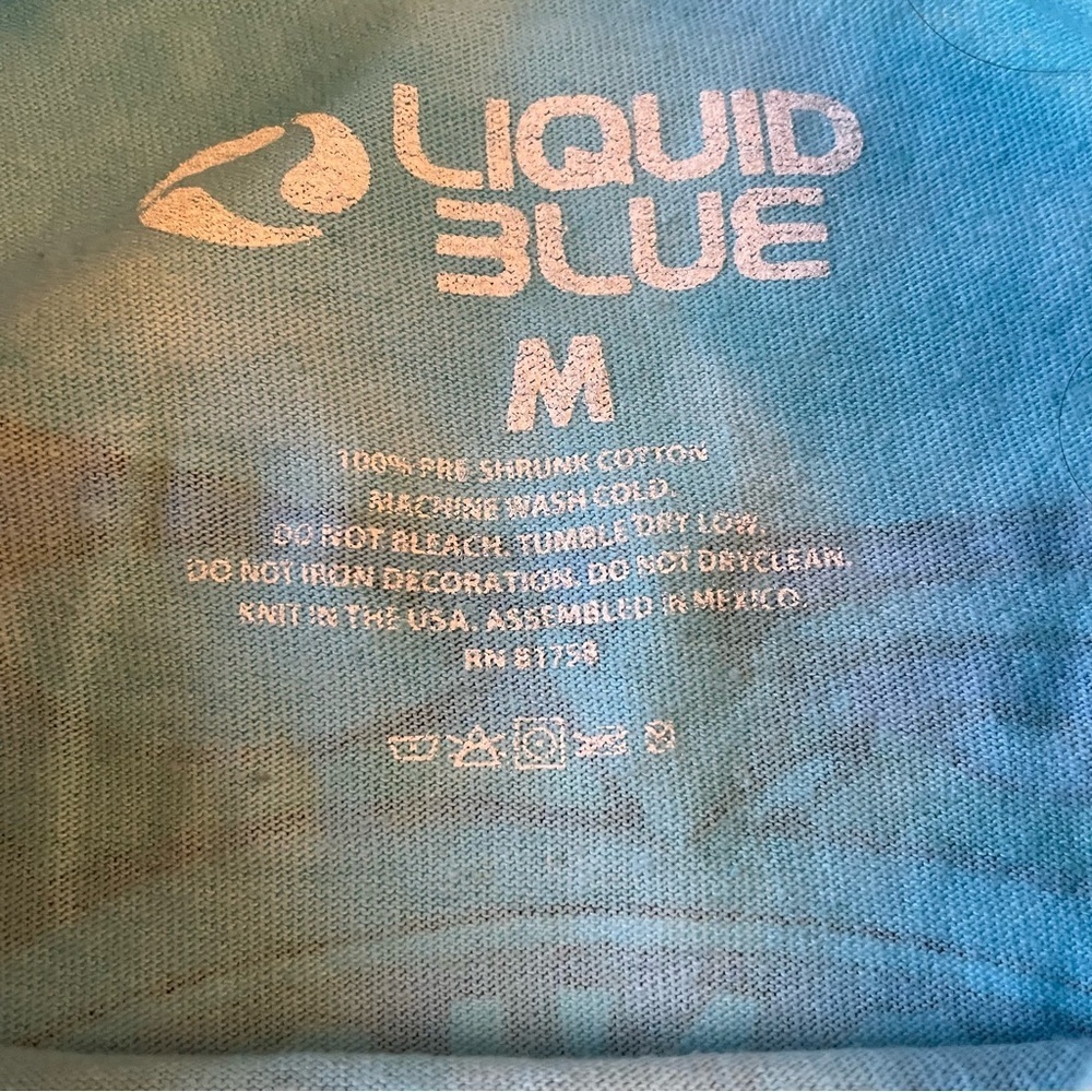Grateful Dead M Liquid Blue In The Midnight Hour New Years Eve Tie Dye LS Tee - Picture 9 of 15